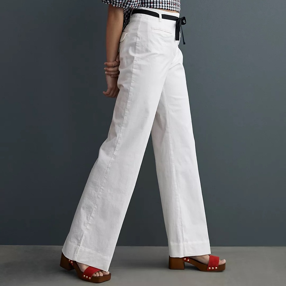 Maeve White Flare Pants